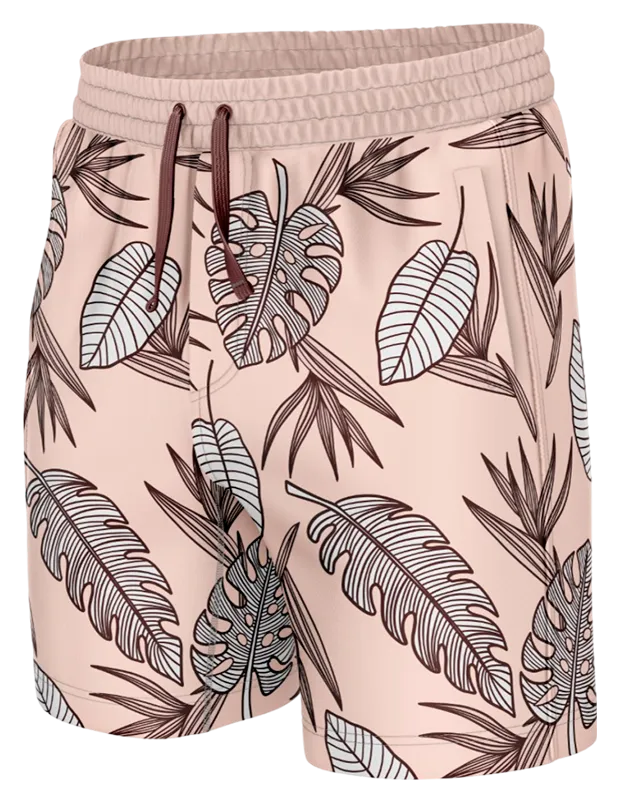 SHORT CORTO CREMA - HOJAS MARRON COD: 0007 .