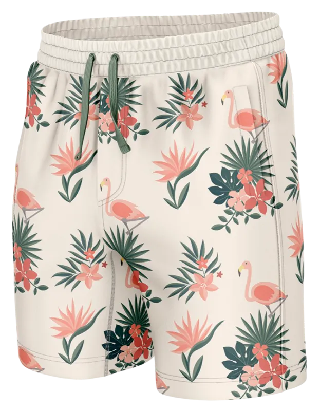 SHORT CORTO CREMA - FLOR4ES - FLAMENCOS COD: 0008 .