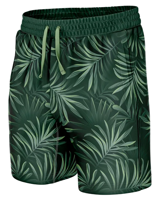 SHORT CORTO VERDE - HOJAS COD: 0009 .