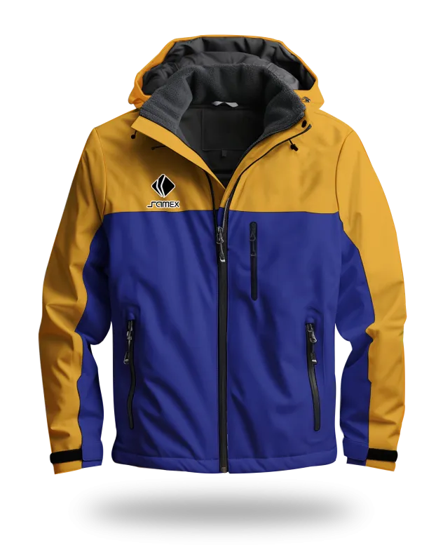 ChaquetasParka Corporativa mostaza y azul