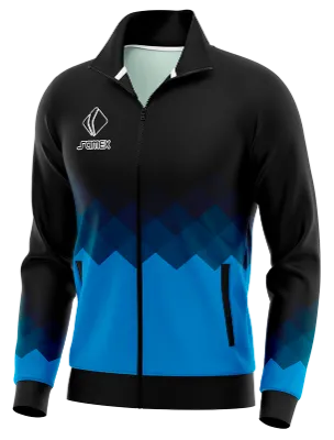 BUZO DEPORTIVO PERSONALIZADO BUZO REAL MADRID CONCEPT 2022-23 NEGRO - CELESTE - AZUL - ROMBOS COD: 0038 .