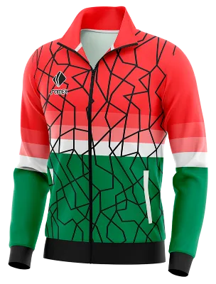 BUZO DEPORTIVO PERSONALIZADO BUZO VERDE - BLANCO - ROJO - NEGRO - LINEAS COD: 0060 .