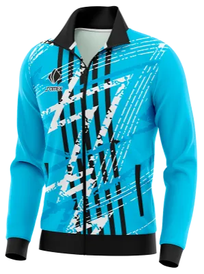 BUZO DEPORTIVO PERSONALIZADO BUZO REAL SOCIEDAD CONCEPT CELESTE - BLANCO - NEGRO - LINEAS COD: 0075 .
