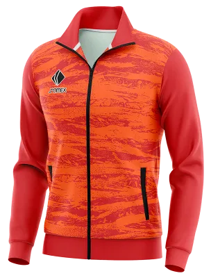 BUZO DEPORTIVO PERSONALIZADO BUZO COLOMBIA NARANJA CON ROJO COD: 0099 .