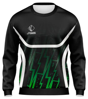 BUZO DEPORTIVO CUELLO REDONDO PERSONALIZADO BUZO MONSTER ENERGY SPORTS NEGRO LINEAS VERDES COD: 0009 .