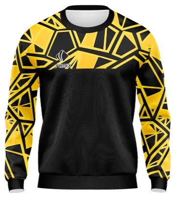 BUZO DEPORTIVO CUELLO REDONDO PERSONALIZADO BUZO GOLEIRO ADIDAS FLAMENGO 2022 NEGRO - AMARILLO FIGURAS GEOMETRICAS COD: 0010 .