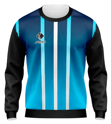 BUZO DEPORTIVO CUELLO REDONDO PERSONALIZADO BUZO MANCHESTER UNITED AZUL - CELESTE - LINEAS COD: 0047 .