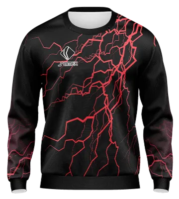 BUZO DEPORTIVO CUELLO REDONDO PERSONALIZADO BUZO ARSENAL RAYO CONCEPT NEGRO - ROJO - RAYOS COD: 0080 .