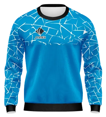 BUZO DEPORTIVO CUELLO REDONDO PERSONALIZADO BUZO CELESTE - BLANCO - LINEAS COD: 0085 .