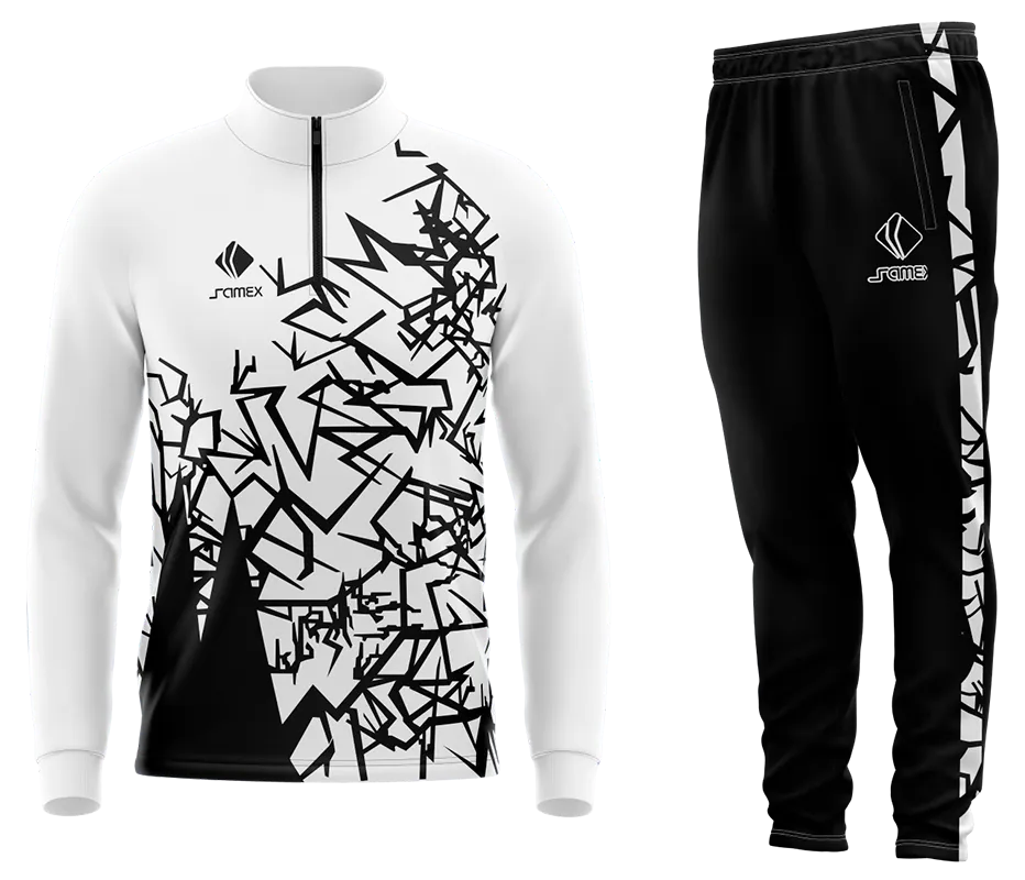 Conjunto Buzo Medio Cierre Cuello Alto MANCHESTER UNITED CONCEPT BLANCO - NEGRO - LINEAS COD 21