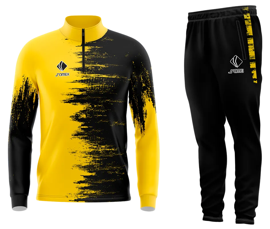 Conjunto Buzo Medio Cierre Cuello Alto GALATASARAY 2020-21 NEGRO - AMARILLO COD 28