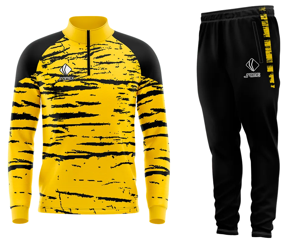 Conjunto Buzo Medio Cierre Cuello Alto PARIS SAINT GERMAIN AMARILLO - NEGRO - LINEAS COD 45