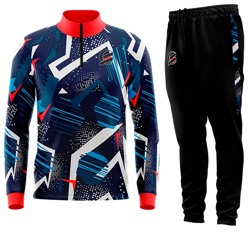 BUZO DEPORTIVO AZUL - BLANCO - ROJO - CELESTE - CIRCULOS - FRANJAS cod: 0110 .
