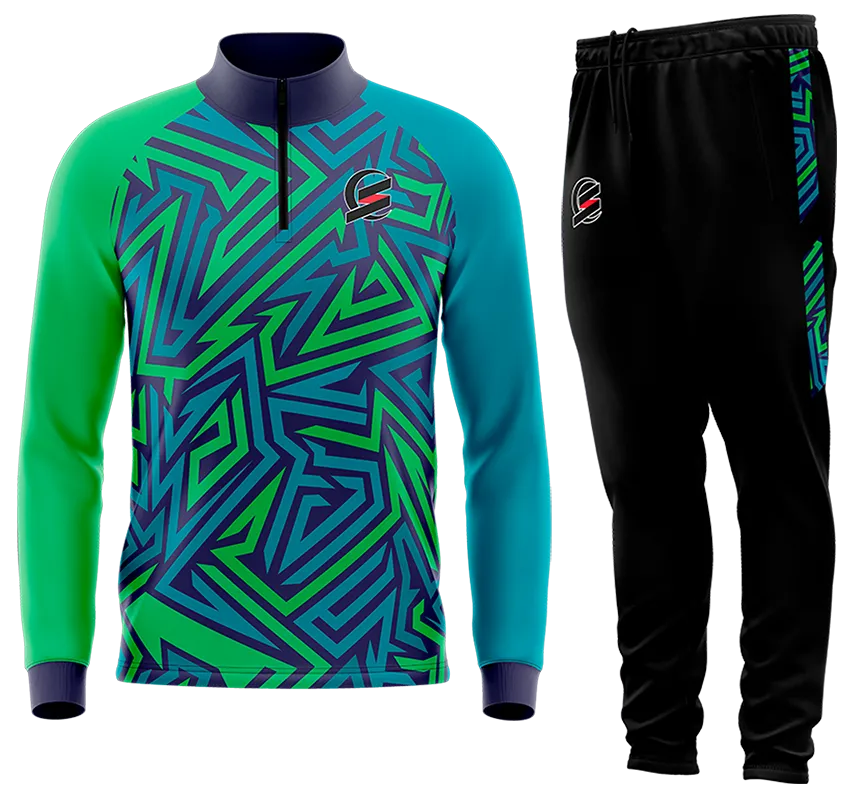 BUZO DEPORTIVO TURQUESA - VERDE - TRIVALES cod: 0111 .