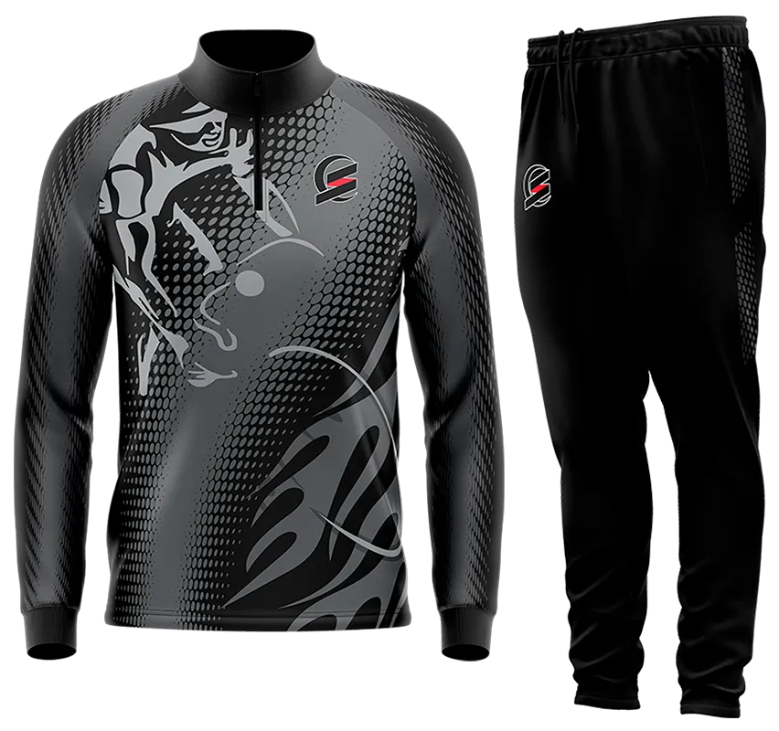 BUZO DEPORTIVO NEGRO - GRIS - CIRCULOS cod: 0114 .