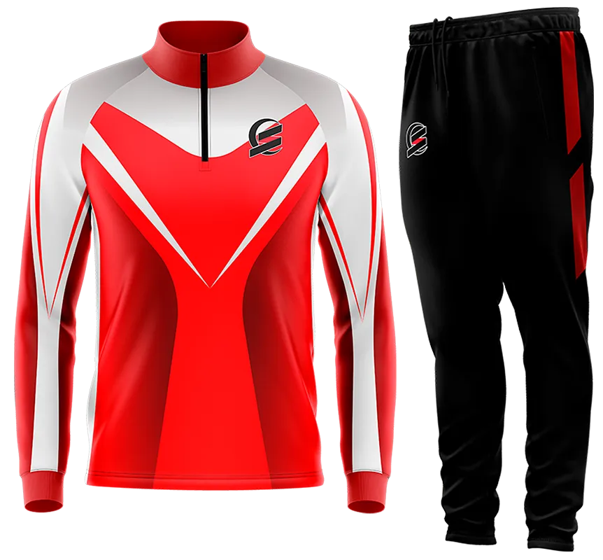 BUZO DEPORTIVO ROJO - BLANCO - TRIANGULOS cod: 0127 .