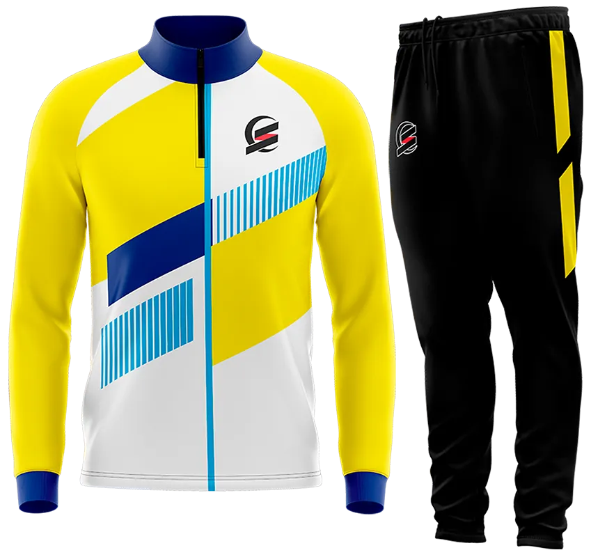BUZO DEPORTIVO BLANCO - CELESTE - AMARILLO - TRIANGULOS - LINEAS - CUADROS cod: 0162 .