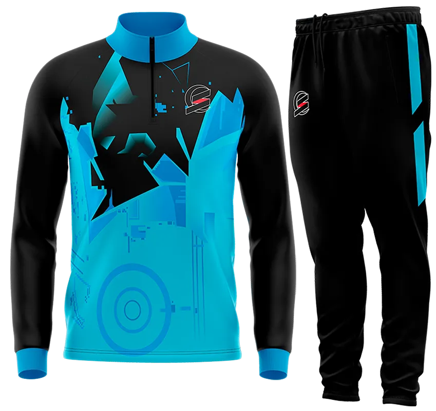 BUZO DEPORTIVO CELESTE - NEGRO - CRISTALES cod: 0169 .
