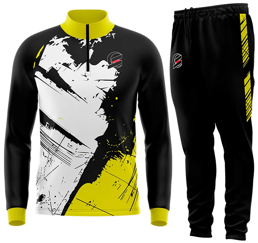 BUZO DEPORTIVO NEGRO - AMARILLO - BLANCO - CICLISTA cod: 0178 .