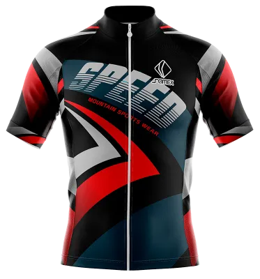 TRICOTA CICLISMO CAMISETA CICLISMO CAPO BIKE NEGRO - AZUL - ROJO - FRANJAS SPEED COD: 0001 .