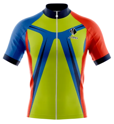 TRICOTA CICLISMO CAMISETA CICLISMO VERDE - CELESTE - ROJO - TRIANGULOS COD: 0030 .