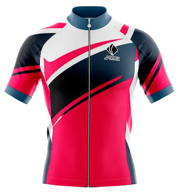 TRICOTA CICLISMO CAMISETA CICLISMO ROSADO - NEGRO - BLACO - FRANJAS COD: 0073 .