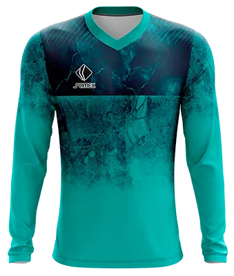 CAMISETA FUTBOL MANGA LARGA COD. 027 TURQUESA - AZUL - MPA SATELITAL