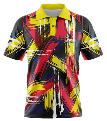 CAMISETA TENNIS CUELLO CAMISERO COD 0032 NEGRO - AZUL - AMARILLO - ROJO - GRUNGE.