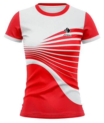 CAMISETA VOLEY FUTBOL DAMA CAMISETA BLANCO - ROJO - FRANJAS COD: 0043 .