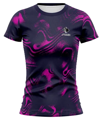 CAMISETA VOLEY FUTBOL DAMA CAMISETA AZUL - ROSADO - LINEAS COD: 0045 .