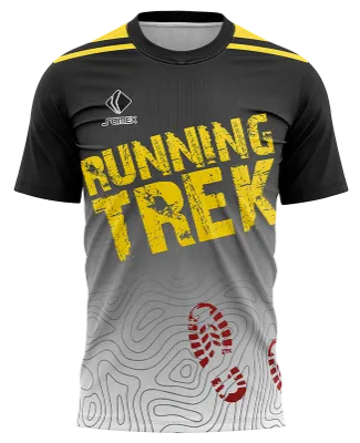 CAMISETA RUNNING COD. 102 BLANCO - NEGRO - LINEAS - RUNNING TREK
