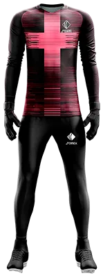 Conjunto Futbol Arqueros Cod 0066 CAMISETA NEGRA CON CRUZ ROSADA .