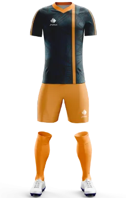 Conjunto Futbol Cod 0015 Chelsea 2022-23 Concept negro- azul - naranja - figuras geometricas.