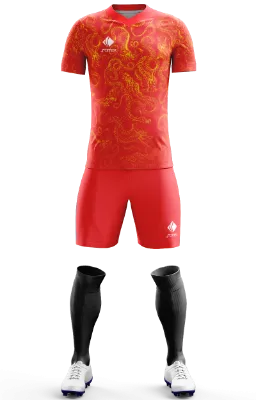 Conjunto Futbol Cod 0020 Dragon Concept 2023 rojo - amarillo - dragon.