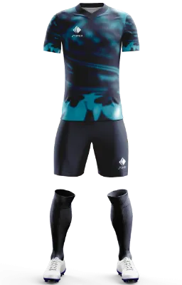 Conjunto Futbol Cod 0041 RB Leipzig 2020-21 Third Concept azul - turquesa - textura.