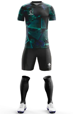 Conjunto Futbol Cod 0086 Adidas Argentina Pattern Concept 2021 22 vector negro - turquesa - azul .