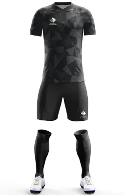 Conjunto Futbol Cod 0204 TEMPLATE PSG TERCERA 2017-18 negro - plomo- figuras geometricas .