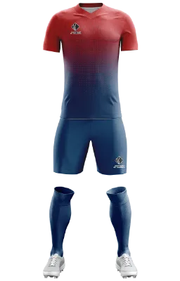 Conjunto Futbol Cod 0276 Jersey Noruega femenino rojo-azul-cruzes .