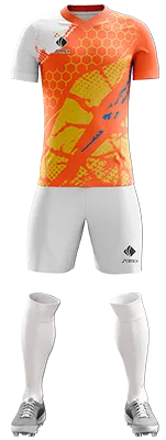 CAMISETA GEOMETRICO BLANCO - NARANJA - AMARILLO - EXAGONOS - PUN TOS cod: 0325 .