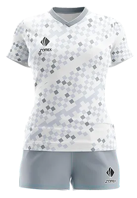 CONJUNTO DEPORTIVO VOLEY PERZONALIZADO CONJUNTO LIGA DE QUITO 2020 BLANCO - CUADROS COD: 0026 .