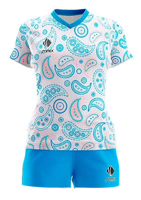 CONJUNTO DEPORTIVO VOLEY PERZONALIZADO CONJUNTO MANCHESTER CITY 2020-21-TERCERA BLANCO - CELESTE - DIBUJOS COD: 0033 .