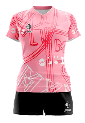 CONJUNTO DEPORTIVO VOLEY PERZONALIZADO CONJUNTO INTER MIAMI CF CONCEPT BLANCO - ROSADO - LETRAS COD: 0041 .