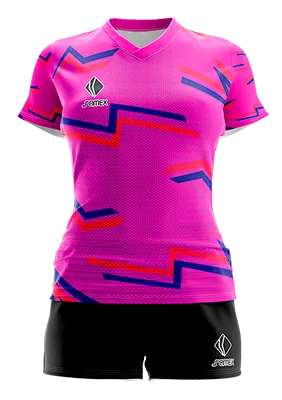 CONJUNTO DEPORTIVO VOLEY PERZONALIZADO CONJUNTO BARCELONA MORADO - LINEAS AZUL -ROJO COD: 0045 .