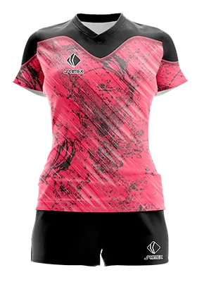 CONJUNTO DEPORTIVO VOLEY PERZONALIZADO CONJUNTO ROSADO - NEGRO - ABSTRACTO COD: 0062 .