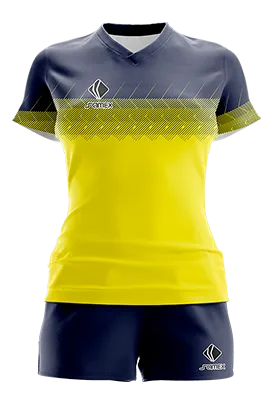 CONJUNTO DEPORTIVO VOLEY PERZONALIZADO CONJUNTO ECUADOR 2019-2020 AZUL - AMARILLO - LINEAS COD: 0073 .