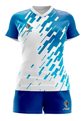 CONJUNTO DEPORTIVO VOLEY PERZONALIZADO CONJUNTO DISEÔö£├ªO DEGRADADO AZUL BY DHAVHYS BLANCO - CELESTE - AZUL - DESTELLOS COD: 0091 .
