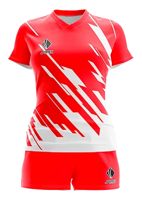 CONJUNTO DEPORTIVO VOLEY PERZONALIZADO CONJUNTO PERU 2019 EDITION BLANCO - ROJO - FRANJAS COD: 0092 .