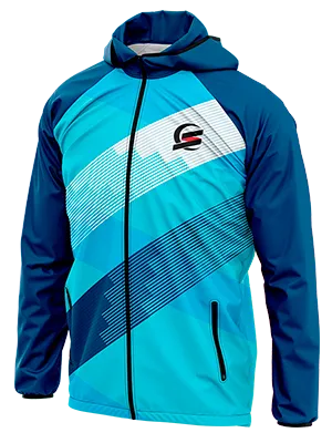CORTAVIENTO DEPORTIVO DNB CELESTE - FRANJAS BLANCO - AZUL cod: 0069 .