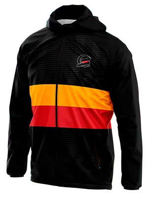 CORTAVIENTO DEPORTIVO GALATASARAY VISITA 2021-2022 NEGRO - FRANJAS AMARILLO - ROJO - LINEAS GRIS cod: 0089 .