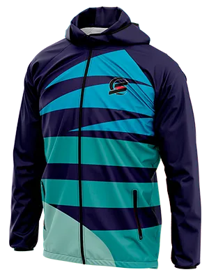 CORTAVIENTO DEPORTIVO MOTOCROSS FOX AZUL - FRANJAS TURQUESA - CELESTE cod: 0100 .